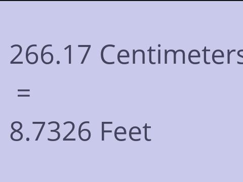 266.17 CM TO FEET