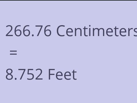 266.76 CM TO FEET