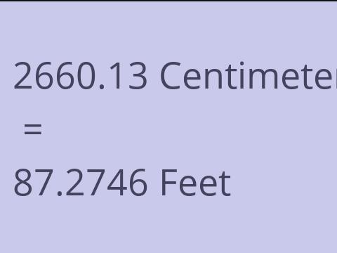 2660.13 CM TO FEET