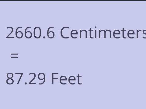 2660.6 CM TO FEET