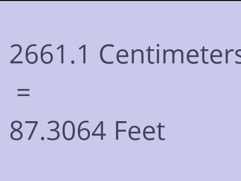 2661.1 CM TO FEET