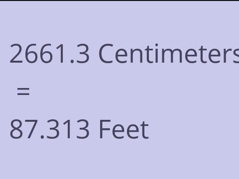 2661.3 CM TO FEET
