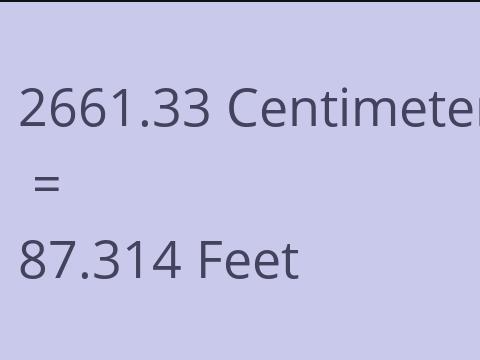 2661.33 CM TO FEET