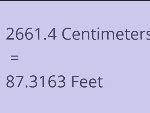 2661.4 CM TO FEET