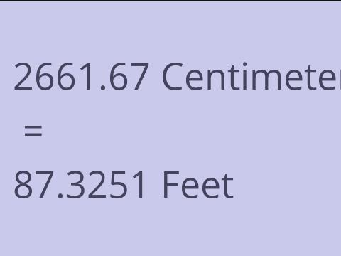 2661.67 CM TO FEET