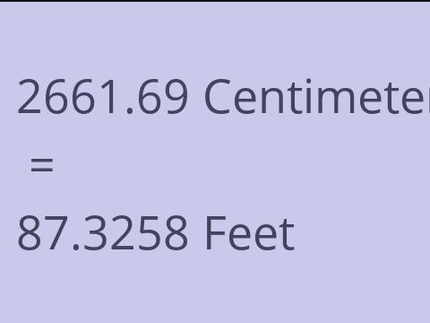 2661.69 CM TO FEET