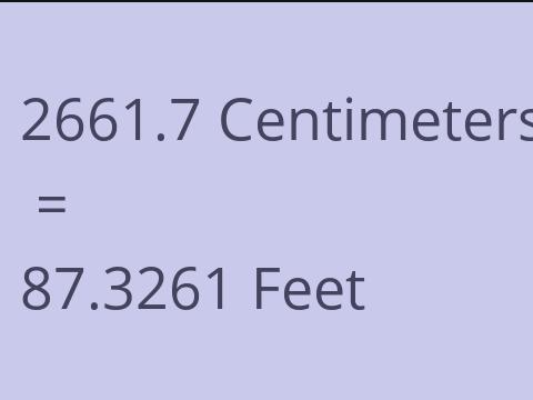 2661.7 CM TO FEET