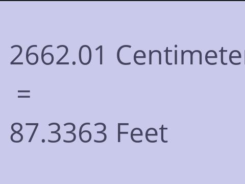 2662.01 CM TO FEET