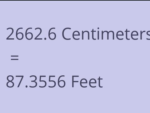 2662.6 CM TO FEET