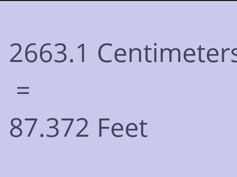 2663.1 CM TO FEET