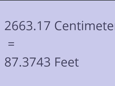 2663.17 CM TO FEET