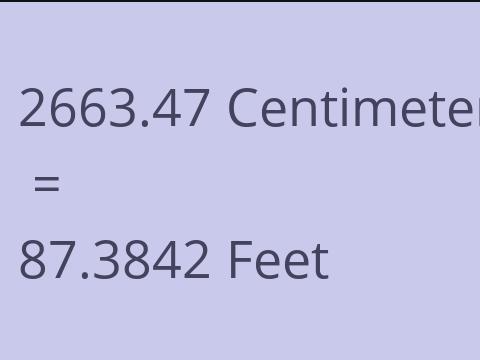 2663.47 CM TO FEET
