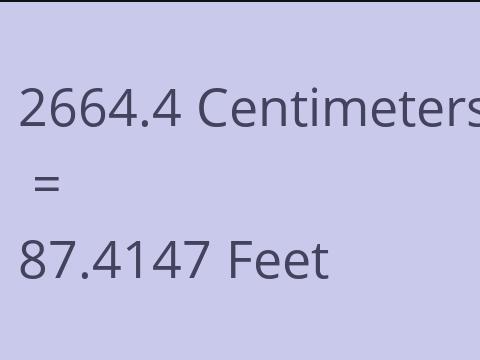 2664.4 CM TO FEET
