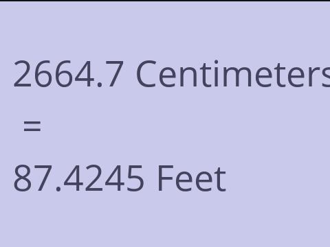 2664.7 CM TO FEET