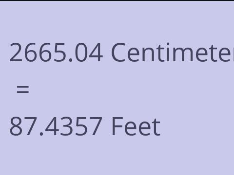 2665.04 CM TO FEET