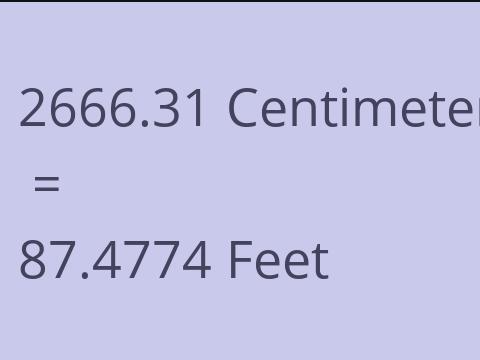 2666.31 CM TO FEET