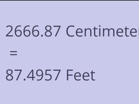 2666.87 CM TO FEET