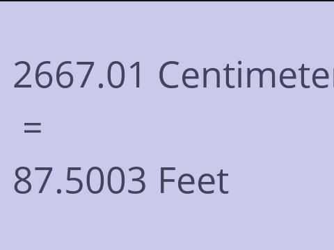 2667.01 CM TO FEET
