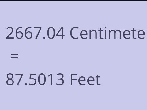 2667.04 CM TO FEET
