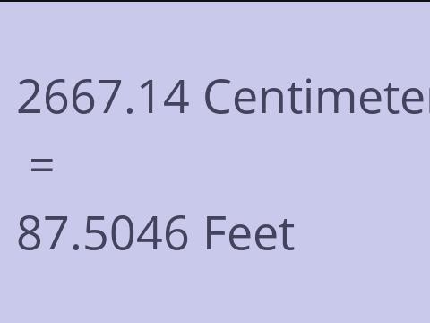 2667.14 CM TO FEET
