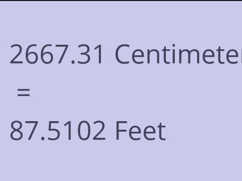 2667.31 CM TO FEET