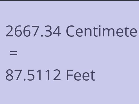 2667.34 CM TO FEET