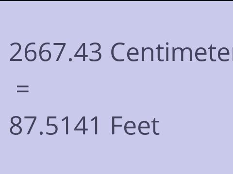 2667.43 CM TO FEET