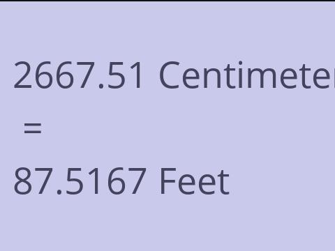 2667.51 CM TO FEET