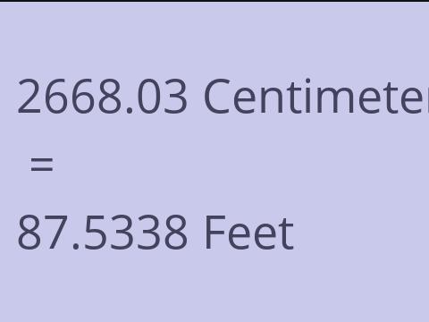 2668.03 CM TO FEET