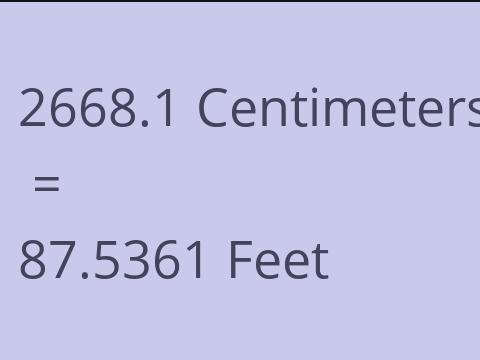 2668.1 CM TO FEET