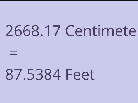 2668.17 CM TO FEET
