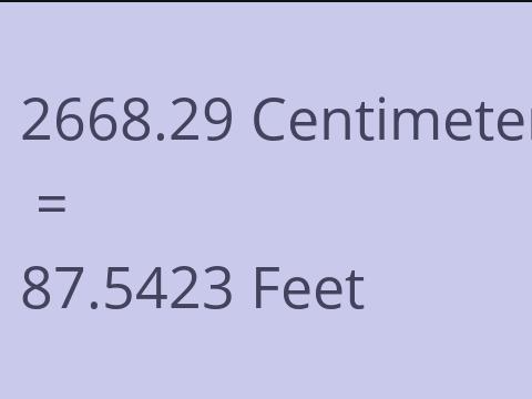 2668.29 CM TO FEET