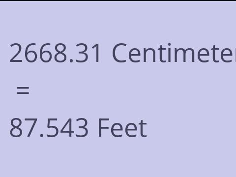 2668.31 CM TO FEET