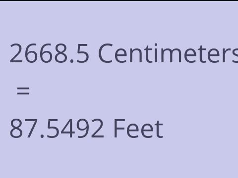 2668.5 CM TO FEET