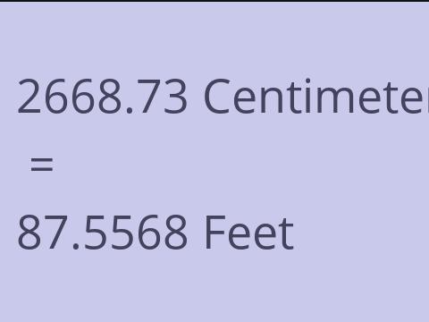 2668.73 CM TO FEET