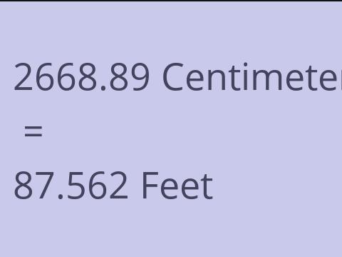 2668.89 CM TO FEET