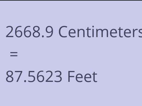 2668.9 CM TO FEET