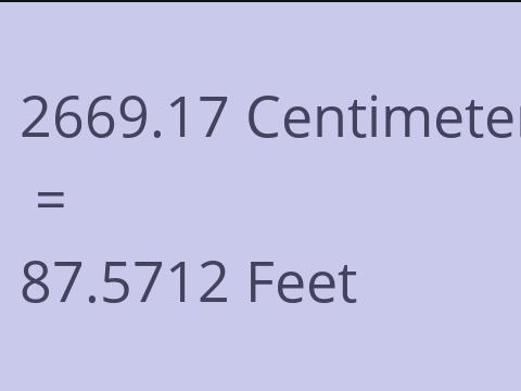 2669.17 CM TO FEET