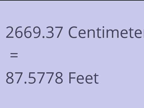 2669.37 CM TO FEET