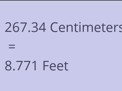 267.34 CM TO FEET