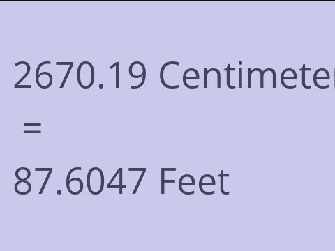 2670.19 CM TO FEET
