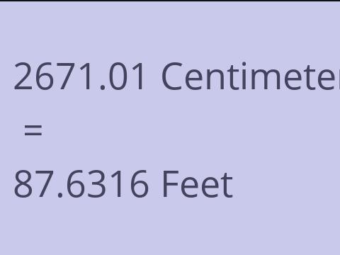 2671.01 CM TO FEET