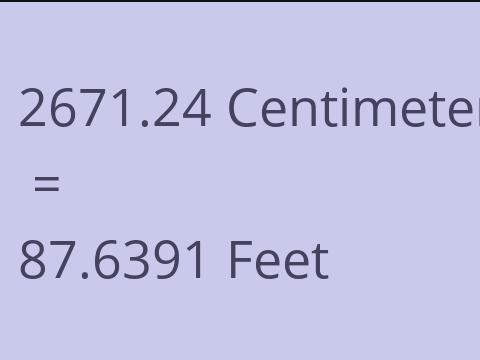 2671.24 CM TO FEET