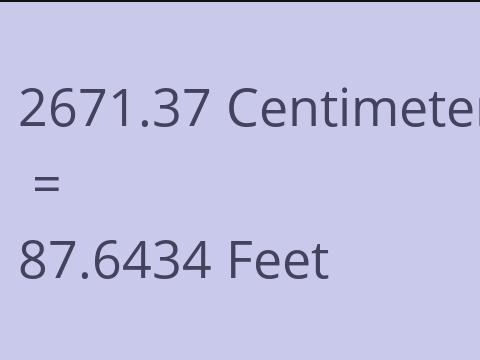 2671.37 CM TO FEET