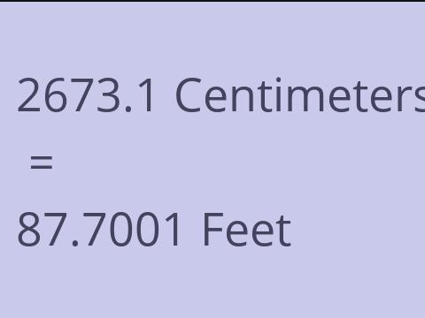 2673.1 CM TO FEET