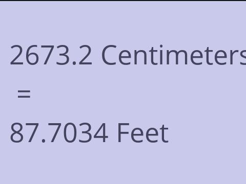 2673.2 CM TO FEET