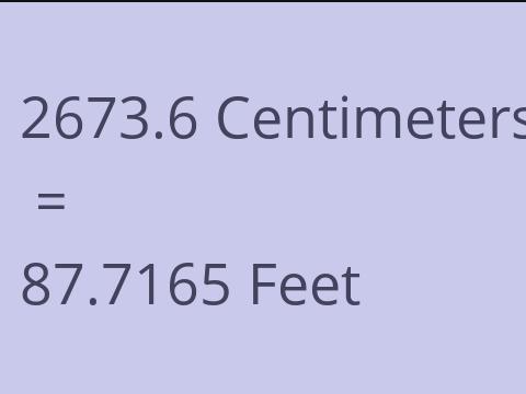 2673.6 CM TO FEET