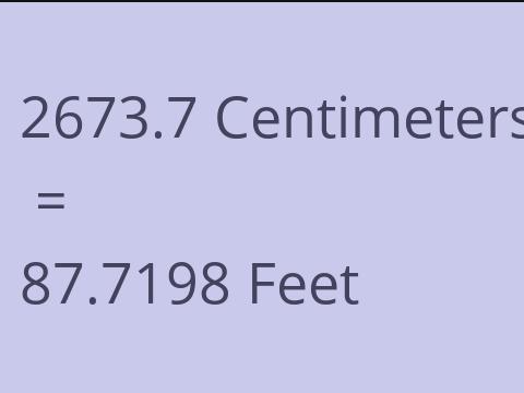 2673.7 CM TO FEET