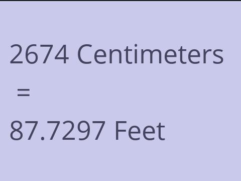 2674 CM TO FEET