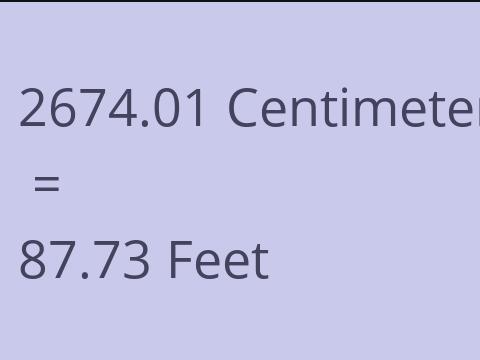 2674.01 CM TO FEET